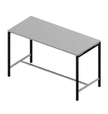 Konferenztisch Creo CRTR0180/3BNM, 107cm (H), 180x80cm (BxT), rechteckig, grau / dunkelgrau