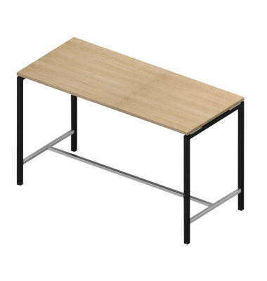 Konferenztisch Creo CRTR0180/38SF, 107cm (H), 180x80cm (BxT), rechteckig, eiche / dunkelgrau