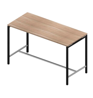 Konferenztisch Creo CRTR0180/399Q, 107cm (H), 180x80cm (BxT), rechteckig, ulme / dunkelgrau