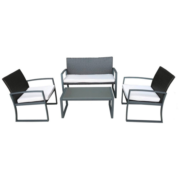 4041908113672 - 4tlg Lounge Set Garten Sitzgruppe Sofa Sessel Tisch Rattan Optik 4041908113672 - 4tlg Lounge Set Garten Sitzgruppe Sofa Sessel Tisch Rattan Optik