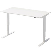 Höhenverstellbarer Schreibtisch Varia weiß rechteckig