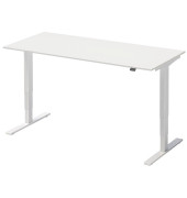 Höhenverstellbarer Schreibtisch Varia weiß rechteckig