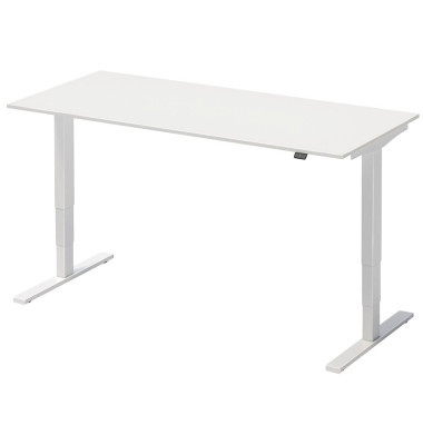 BISLEY Höhenverstellbarer Schreibtisch Varia weiß rechteckig
