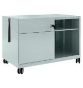 Rollcontainer CADM08LH355 Note Caddy, silber, 2 Schubladen, Stahl, abschlie&szlig;bar