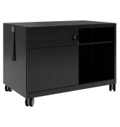 Rollcontainer CADM08LH633 Note Caddy, schwarz, 2 Schubladen, Stahl, abschlie&szlig;bar