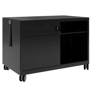 Rollcontainer CADM08LH633 Note Caddy, schwarz, 2 Schubladen, Stahl, abschlie&szlig;bar