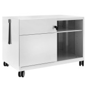 Rollcontainer CADM08LH645 Note Caddy, lichtgrau, 2 Schubladen, Stahl, abschlie&szlig;bar