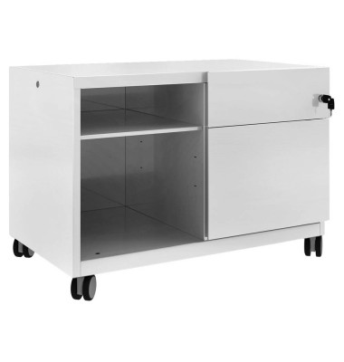 Rollcontainer CADM08RH-645 Note Caddy, lichtgrau, 2 Schubladen, Stahl, abschlie&szlig;bar