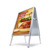 Kundenstopper Standard ZPA2G32ME, Din A2, Din A2, Klemmprofiltechnik, silber