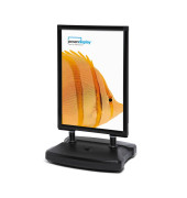 Kundenstopper Windtalker City WTRA1BLK, A1, Din A1, Klemmprofiltechnik, Rollen, schwarz