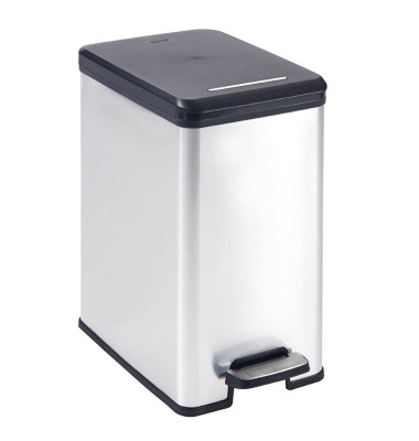 curver DECOBIN SLIM BIN Mülleimer 25,0 l silbermetallic