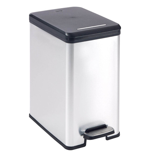 3253922339070 - Mülleimer CURVER Deco Slim silberfarben (silberfarben schwarz) Küchen-Mülleimer 25 Liter 3253922339070 - Mülleimer CURVER Deco Slim silberfarben (silberfarben schwarz) Küchen-Mülleimer 25 Liter