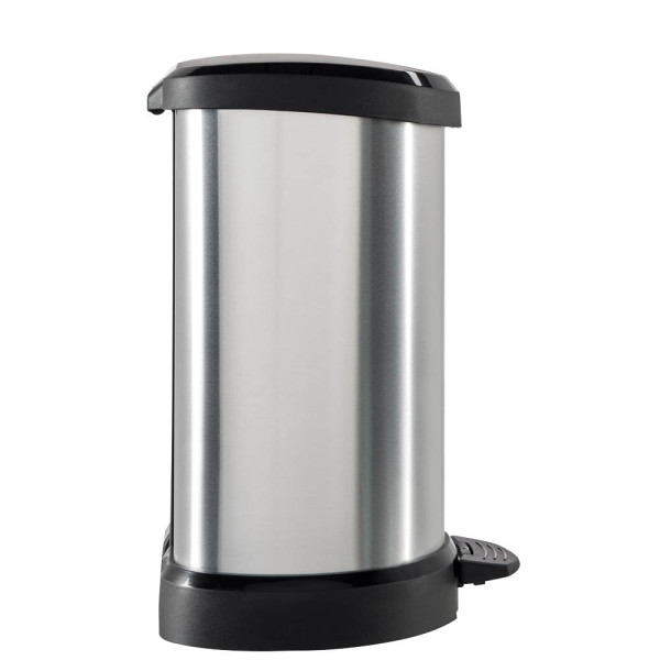 3253922120418 - Curver DECO Bin 240568 Mülleimer 15 l (B x H x T) 303 x 448 x 268 mm Silber Schwarz 1 St 3253922120418 - Curver DECO Bin 240568 Mülleimer 15 l (B x H x T) 303 x 448 x 268 mm Silber Schwarz 1 St