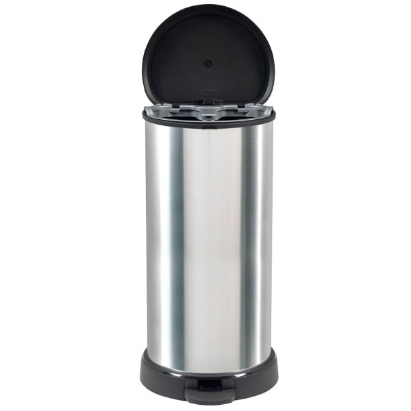 3253922150514 - Curver DECOBIN Abfalleimer 40L mit Fußpedal silber metallic 3253922150514 - Curver DECOBIN Abfalleimer 40L mit Fußpedal silber metallic