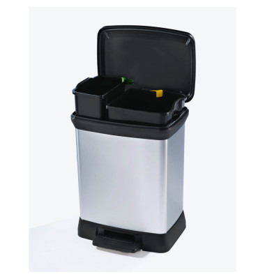 curver DECOBIN DUO Mülleimer 30,0 l silbermetallic