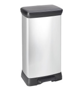 Tretabfalleimer Decobin Slim Bin 50 Liter silbermetallic