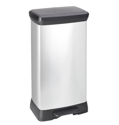 Tretabfalleimer Decobin Slim Bin 50 Liter silbermetallic