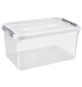 Aufbewahrungsbox HANDY 240679, 50 Liter mit Deckel, außen 600x400x290mm, Kunststoff transparent