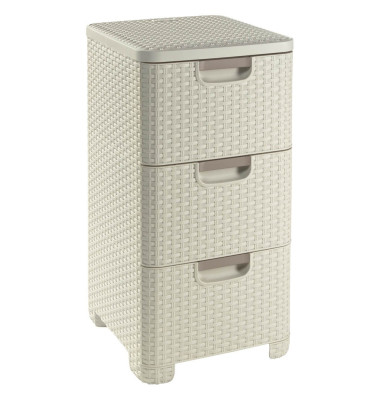 Aufbewahrungsbox Style 240645, 14 Liter mit Deckel, außen 378x328x600mm, Polypropylen creme