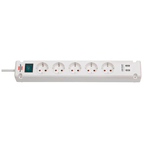 4007123656752 - Brennenstuhl Bremounta - Steckdosenleiste - AusgangsanschlÃ¼sse 5 (2 x USB 5 x Strom Typ F) - 3 m Schnur - weiÃ