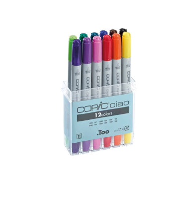 Layoutmarker Ciao 22075312 12er Etui farbig sortiert 1mm & 6mm Rundspitze/Keilspitze Layoutmarker Ciao 22075312 12er Etui farbig sortiert 1mm & 6mm Rundspitze/Keilspitze