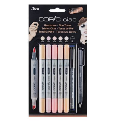 COPIC® Ciao 5+1 Layoutmarker farbsortiert variable Strichstärke