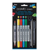 Layoutmarker Ciao 22075550 5+1er Etui farbig sortiert 1mm & 6mm Rundspitze/Keilspitze