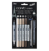Layoutmarker Ciao 22075565 5+1er Etui grautöne 1mm & 6mm Rundspitze/Keilspitze