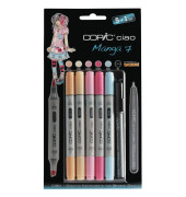 Layoutmarker Ciao Manga 7 22075564 5+1er Etui farbig sortiert 1mm & 6mm Rundspitze/Keilspitze