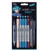 Layoutmarker Ciao Mange 2 22075557 5+1er Etui farbig sortiert 1mm & 6mm Rundspitze/Keilspitze