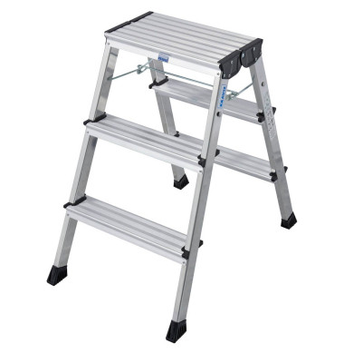Aluminium Doppel-Klapptritt klappbar Arbeitshöhe (max.): 2.65 m Krause 130068 Silber Aluminium Doppel-Klapptritt klappbar Arbeitshöhe (max.): 2.65 m Krause 130068 Silber