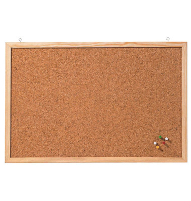 Pinnwand Memoboard, CC-KT6080 E, 80x60cm (BxH), Kork, Holzrahmen