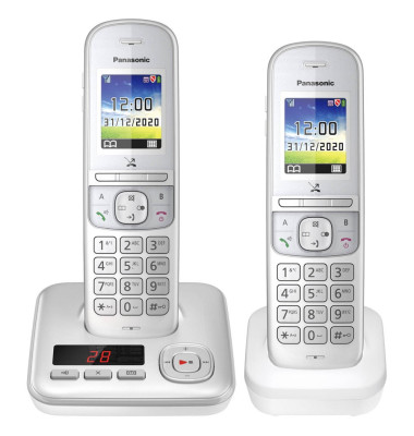 Panasonic KX-TGH722GG Schnurlostelefon-Set mit Anrufbeantworter silber