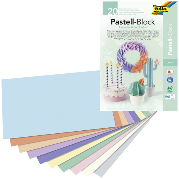 4001868103243 - Tonpapier farbsortiert A4 130 und 300 g qm 4001868103243 folia 678 20 Blatt 4001868103243 - Tonpapier farbsortiert A4 130 und 300 g qm 4001868103243 folia 678 20 Blatt