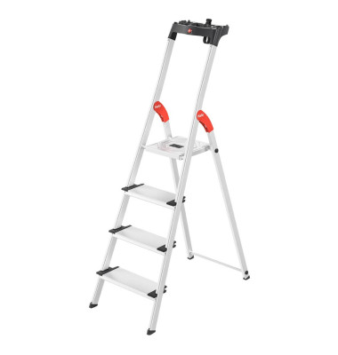 Haushaltsleiter 8040-407 L80 ComfortLine, 1x 4 Stufen, silber, Aluminium