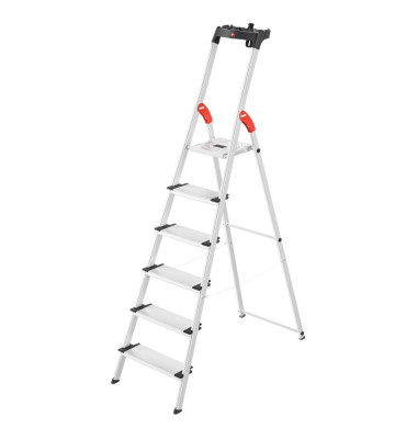 Haushaltsleiter 8040-607 L80 ComfortLine, 1x 6 Stufen, silber, Aluminium