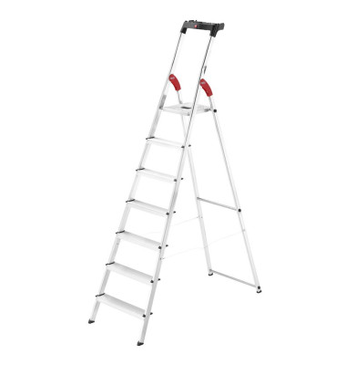 Haushaltsleiter 8160-707 L60 StandardLine, 1x 7 Stufen, silber, Aluminium