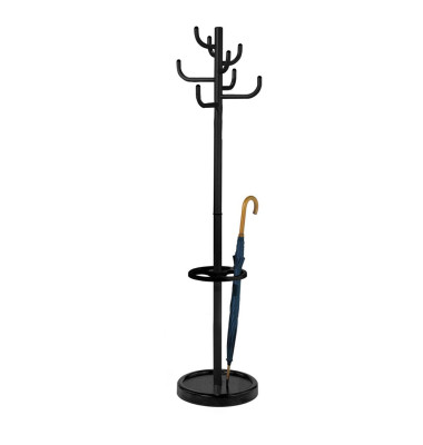 Garderobenständer Sierra 6097, mit 8 Haken, mit Schirmständer, Metall, schwarz Garderobenständer Sierra 6097, mit 8 Haken, mit Schirmständer, Metall, schwarz