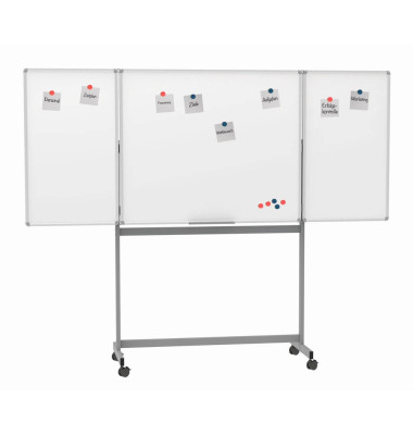 Klappstativdrehtafel-Whiteboard MAULstandard, 6458584, 120/240x100cm (BxH), kunststoffbeschichtet, Aluminium