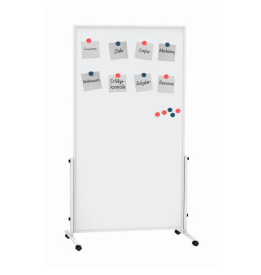 Stativdrehtafel-Whiteboard easy2move, 6455484, 100x180cm (HxB), kunststoffbeschichtet, Aluminium
