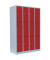 Schließfachschrank 520344, Metall, 4 Abteile mit 12 Fächern, abschließbar, 117x180cm (BxH), rot