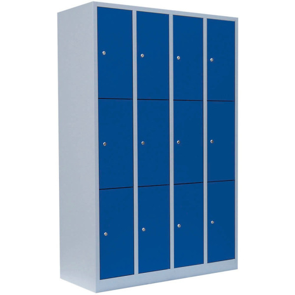 4061815517721 - Schließfachschrank 520341 Metall 4 Abteile mit 12 Fächern abschließbar 117x180cm (BxH) blau 4061815517721 LÜLLMANN 4061815517721 - Schließfachschrank 520341 Metall 4 Abteile mit 12 Fächern abschließbar 117x180cm (BxH) blau 4061815517721 LÜLLMANN