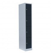 Schließfachschrank 520448, Metall, 4 Abteile mit 16 Fächern, abschließbar, 117x180cm (BxH), anthrazit