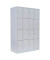 Schließfachschrank 520440, Metall, 4 Abteile mit 16 Fächern, abschließbar, 117x180cm (BxH), lichtgrau