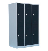 Spind 523238, Metall, 3 Abteile mit 6 Fächern, 118,5x180cm (BxH), anthrazit