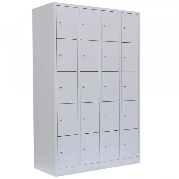 4061815518537 - Schließfachschrank 520540 Metall 4 Abteile mit 20 Fächern abschließbar 117x180cm (BxH) lichtgrau 4061815518537 LÜLLMANN 4061815518537 - Schließfachschrank 520540 Metall 4 Abteile mit 20 Fächern abschließbar 117x180cm (BxH) lichtgrau 4061815518537 LÜLLMANN