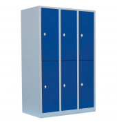 Spind 523231, Metall, 3 Abteile mit 6 Fächern, 118,5x180cm (BxH), blau