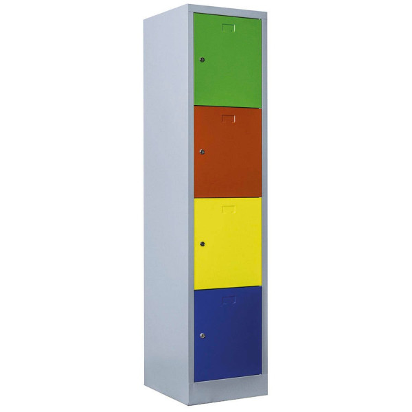 4061815519329 - Schließfachschrank 523412 Metall 1 Abteil mit 4 Fächern abschließbar 415x180cm (BxH) bunt 4061815519329 LÜLLMANN