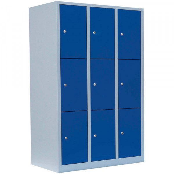 4061815519183 - Schließfachschrank 523331 Metall 3 Abteile mit 9 Fächern abschließbar 1185x180cm (BxH) blau 4061815519183 LÜLLMANN 4061815519183 - Schließfachschrank 523331 Metall 3 Abteile mit 9 Fächern abschließbar 1185x180cm (BxH) blau 4061815519183 LÜLLMANN