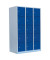 Schließfachschrank 523531, Metall, 3 Abteile mit 15 Fächern, abschließbar, 118,5x180cm (BxH), blau
